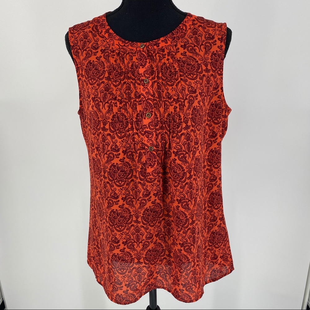 Banana Republic Patterned Sleeveless Blouse - Med